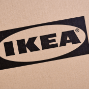 IKEA logo printed on cardboard box