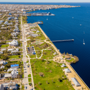 Aierial view of Punta Gorda, Florida, coastline