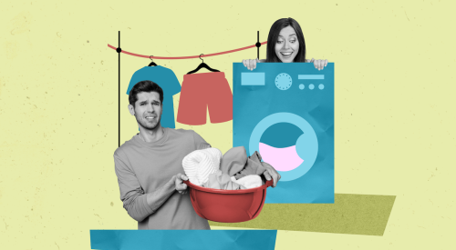 Two Gen-Z homebuyers doing laundry
