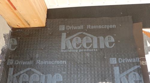 Keene Driwall Rainscreen behind stucco finish to prevent water intrusion into wall assembly