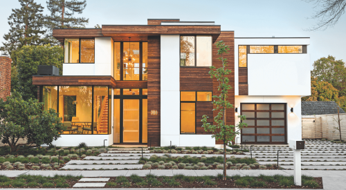 Custom home design Luminosa front elevation by architect Donald Ruthroff
