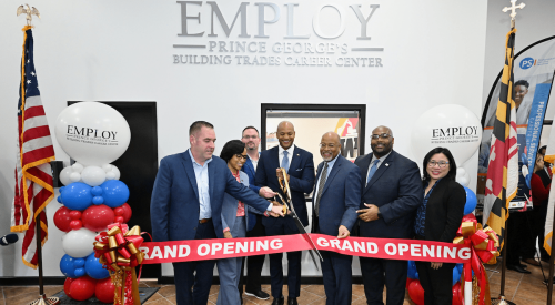 Maryland Gov. Wes Moore at ribbon-cutting ceremony for the new Building Trades Career Center