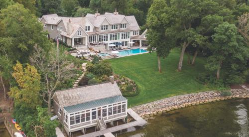 Lakeside view of the Wayzata Bay custom home project from the 2023 Best in American Living Awards
