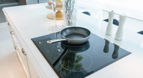 Induction cooktop in home kitchen