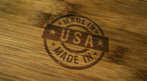Made in America stamped onto wood
