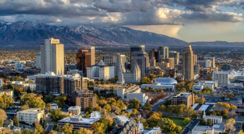 Aerial view of Salt Lake City, Utah